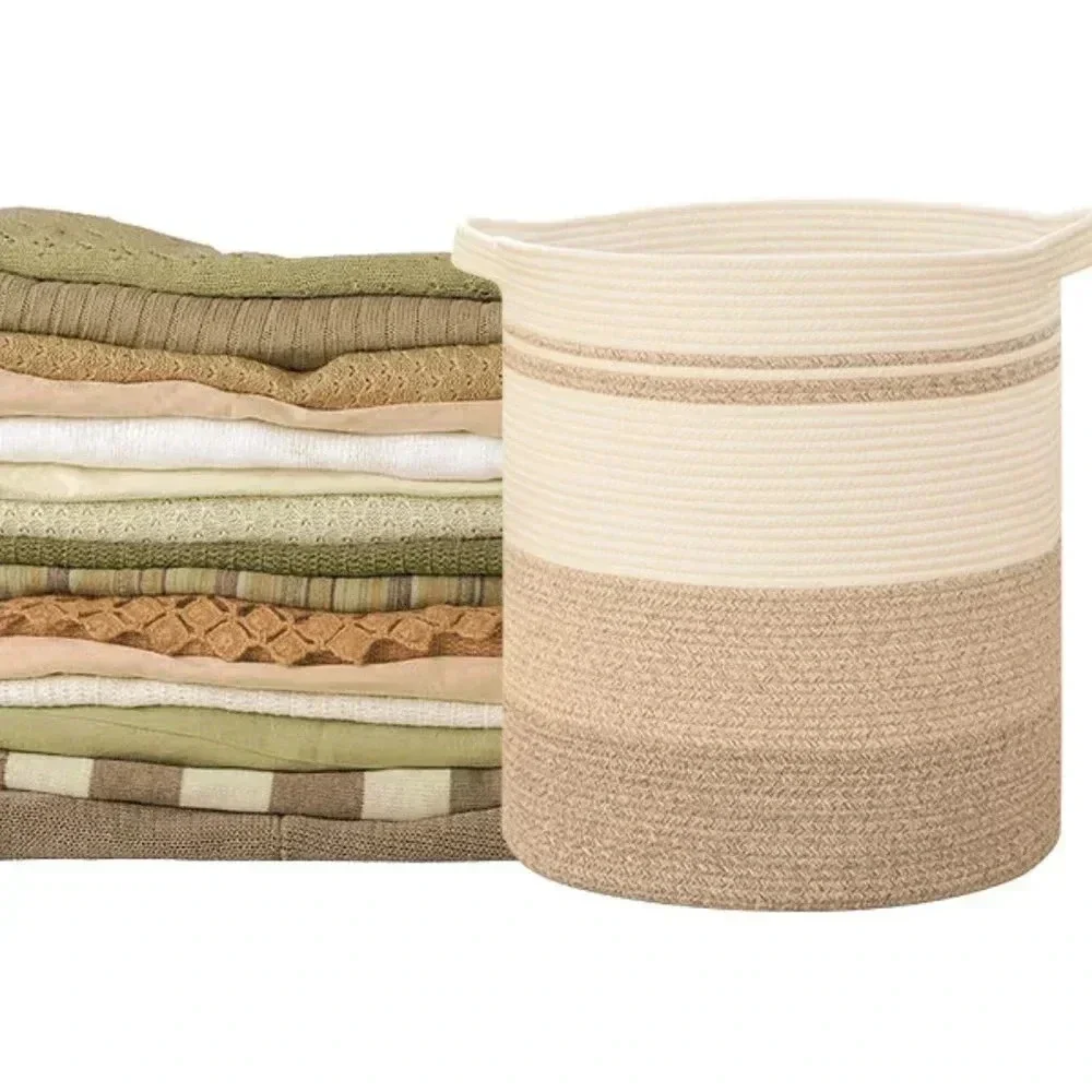 Lux Laundry Baskets Hamper with Handles,Decorative Basket for Living room,Woven